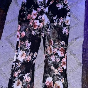Floral dress pants that stretch, and fit very nice to the body.